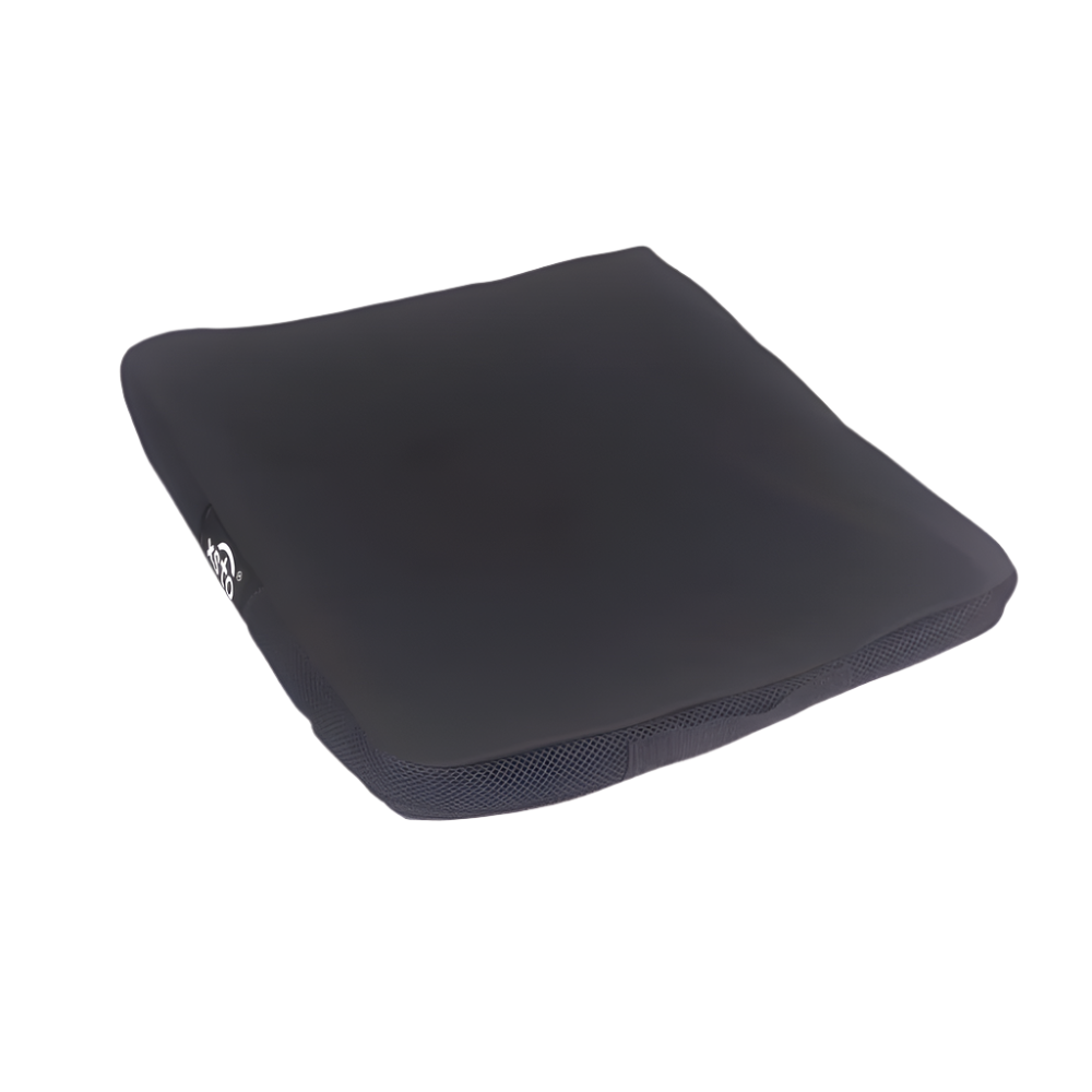 black cushion for electric wheel chair with logo xsto in white 