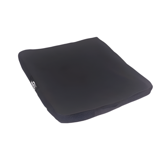 black cushion for electric wheel chair with logo xsto in white 