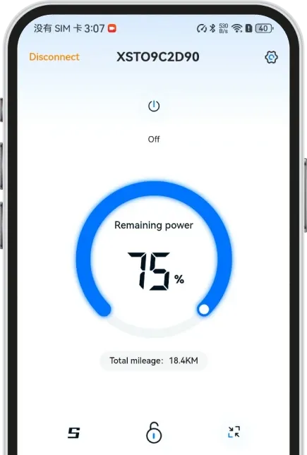 XSTO companion app shown on a smartphone